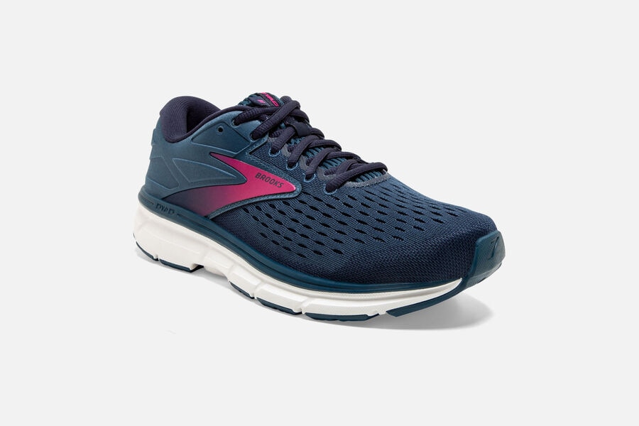 Brooks Israel Dyad 11 Road Running Shoes Womens - Navy/Pink - JUS-810976